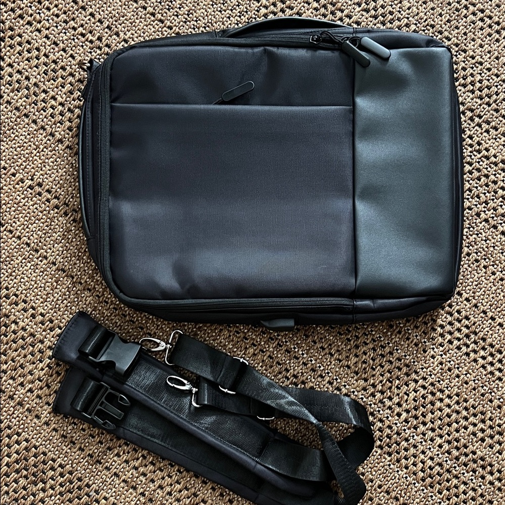 Sleek Black Structured Backpack With Adjustable S… - image 8